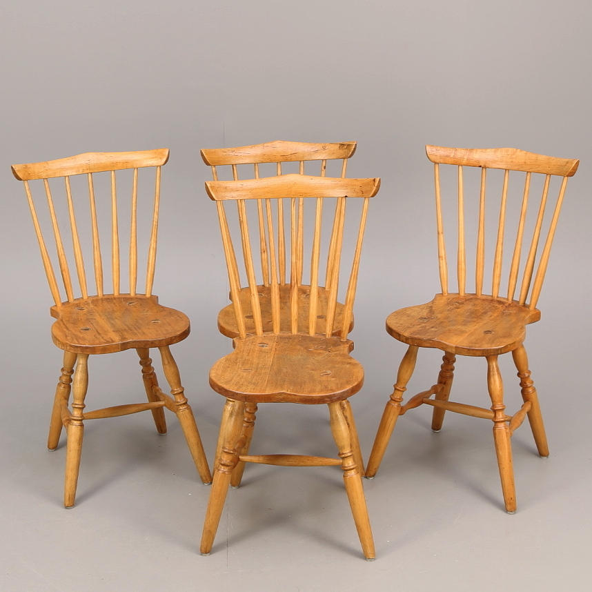 PINNSTOLAR, 4 st, furu, 1800-/1900-tal.