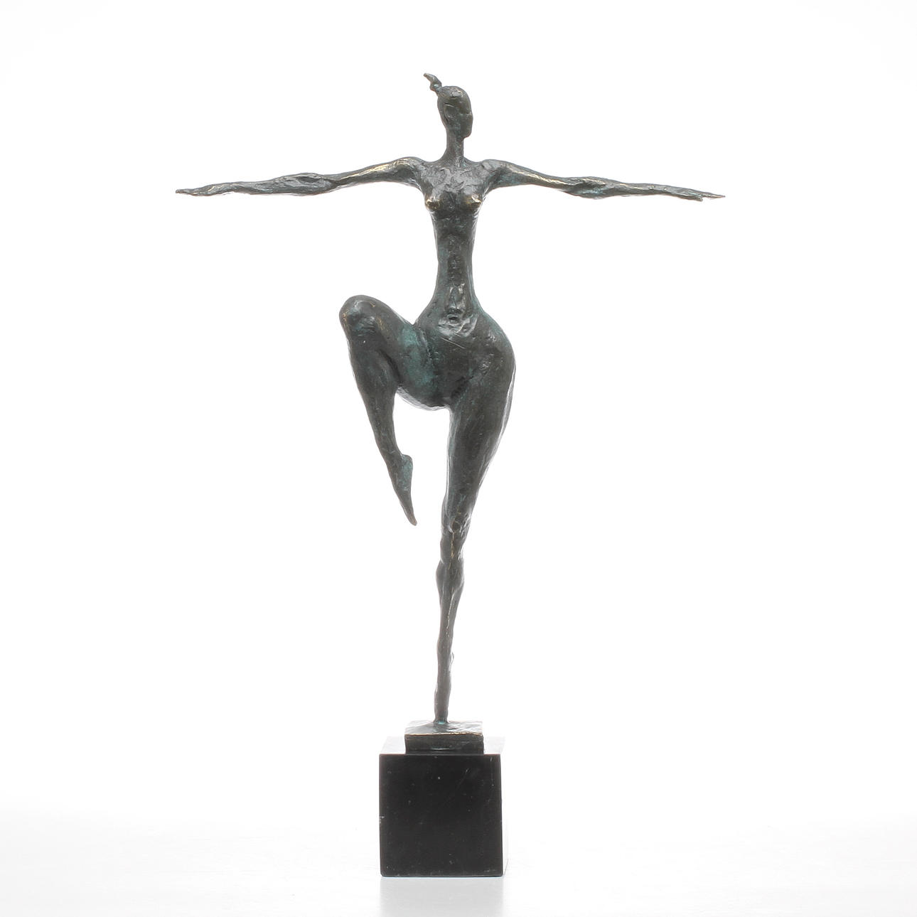 SKULPTUR, brons, stående kvinna, 2000-tal.