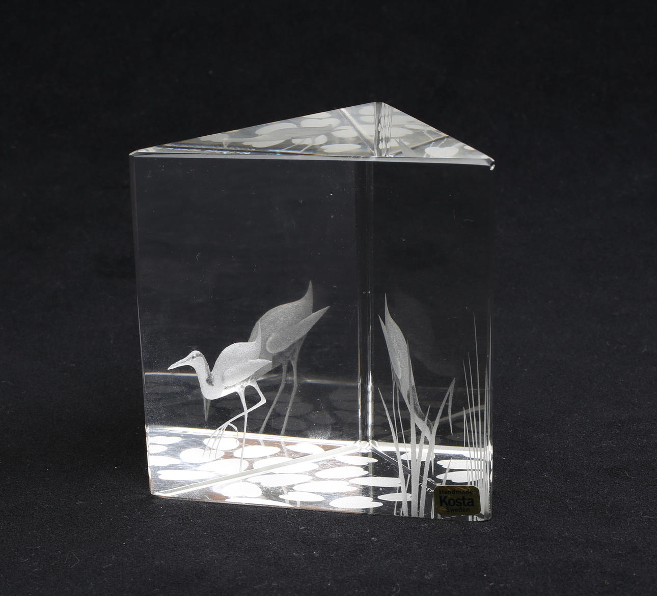 PAUL HOFF. Skulptur, glas, Kosta, signerad.