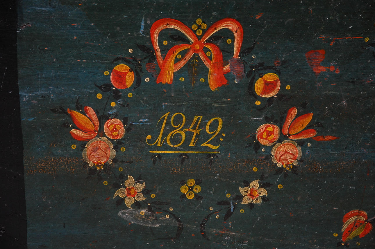 KISTA, originalmålad, Färs och Albo härad Österlen Skåne, märkt HOD 1842.