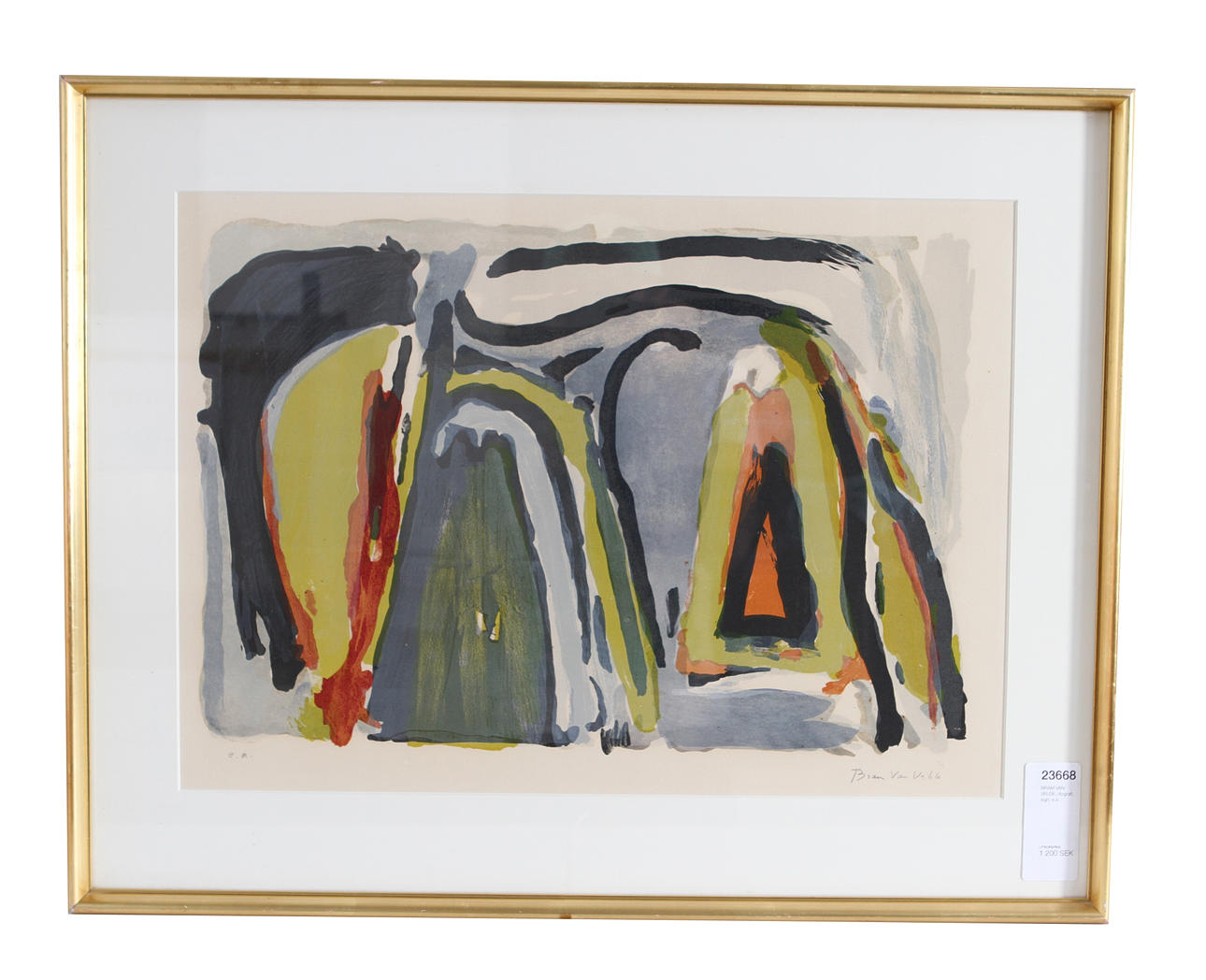 BRAM VAN VELDE, litografi, skilt, ea.