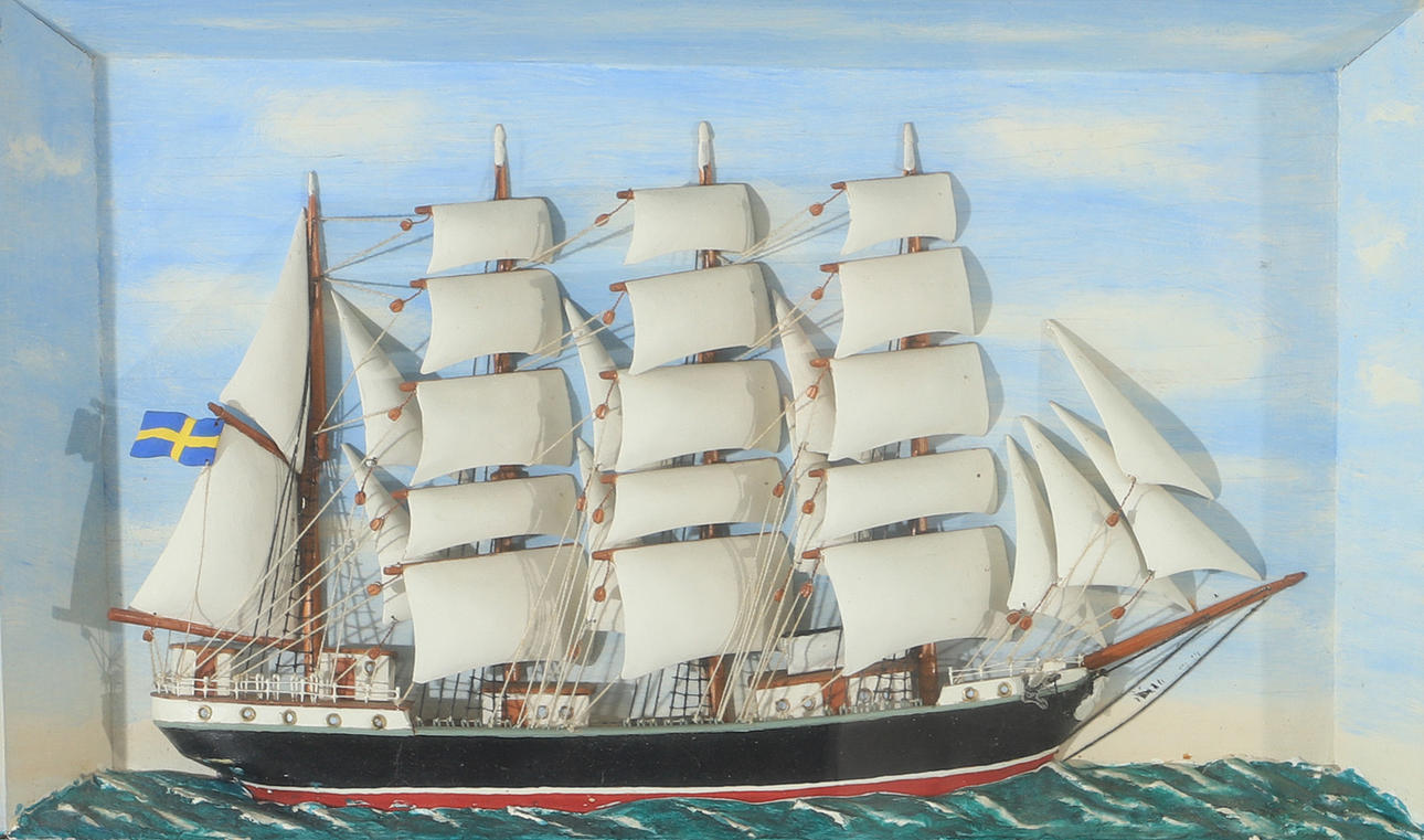 JOEL NILSSON. SEMI-BOAT MODEL, 4-Mast-Segelboot.