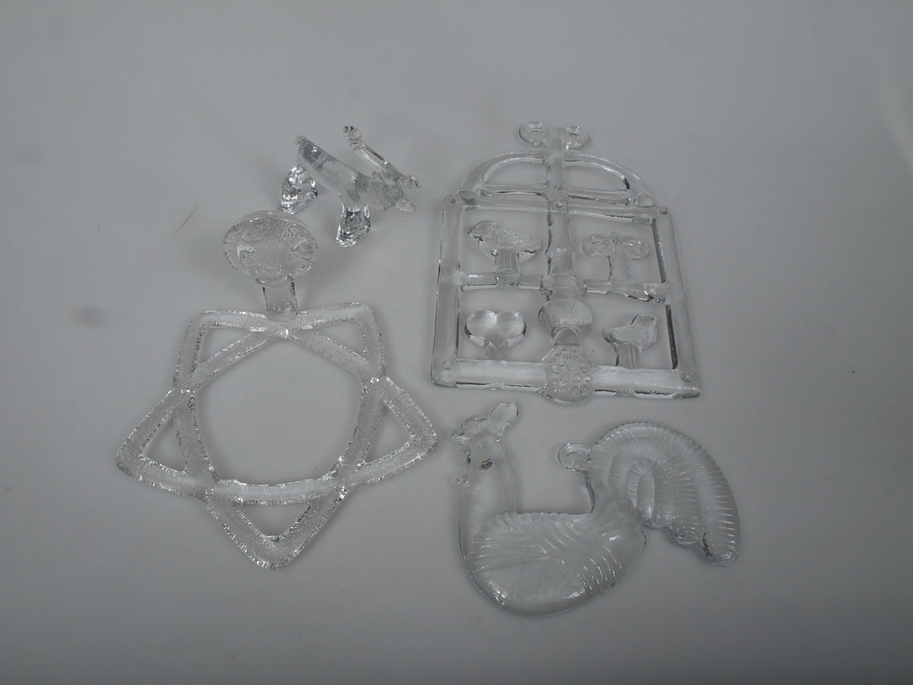 BERTIL VALLIEN. Fönstersmycken, glas, 4 stycken, Boda.