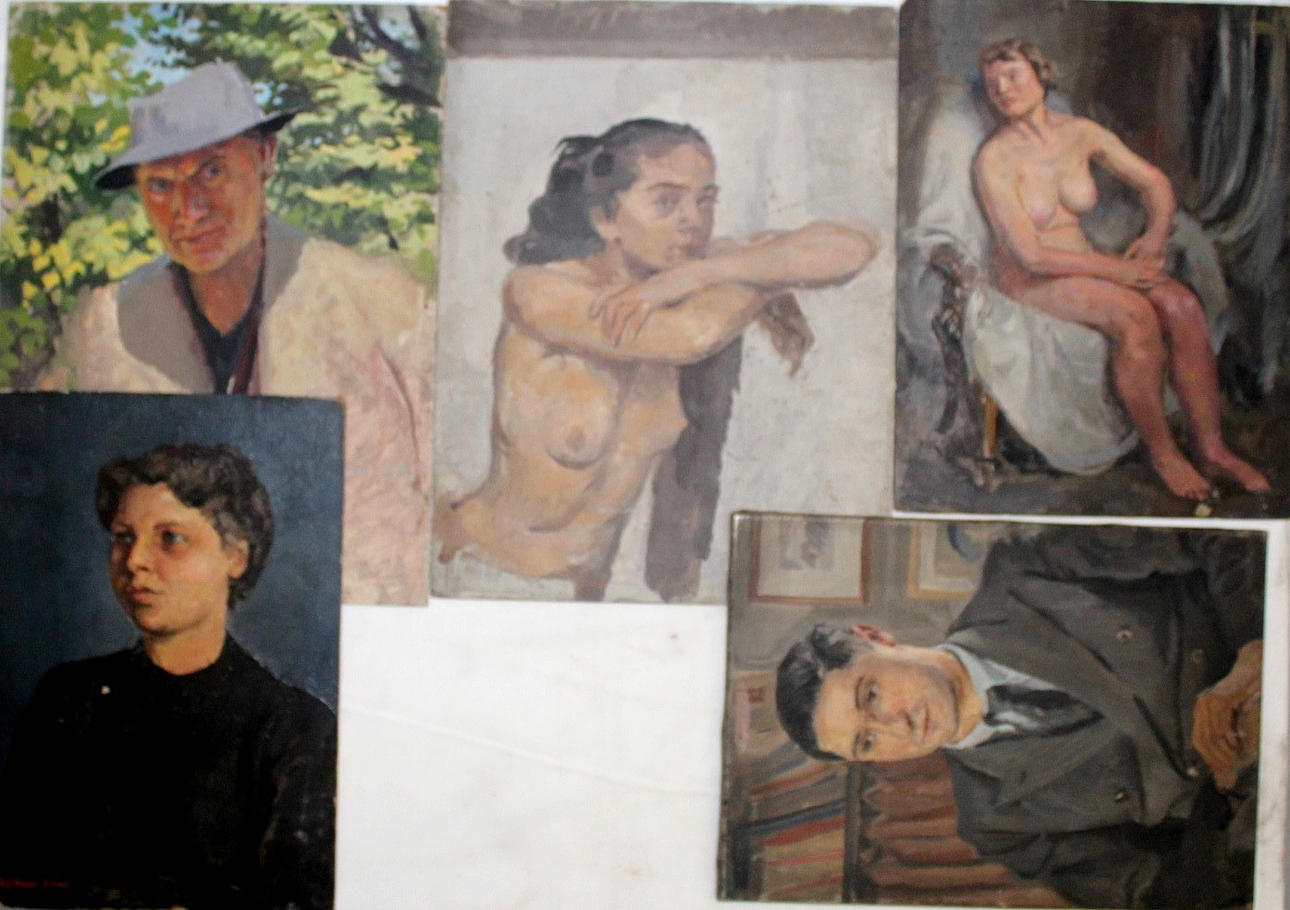 STEPHEN BONE (1904-1958). NUDE (2); JEANNE (FAMILY AU PAIR); PORTRAIT OF A YOUNG MAN (GAVIN BONE?); PORTRAIT.