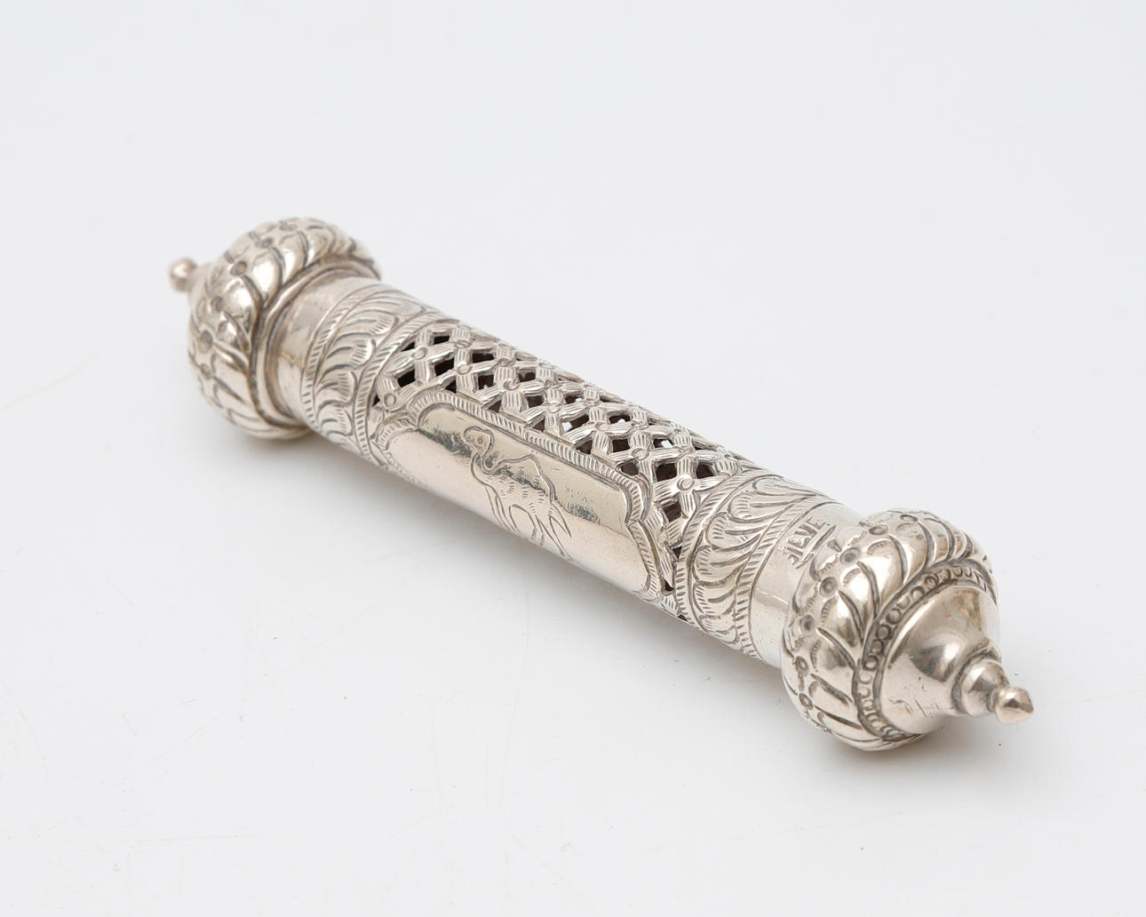 North African silver message case.