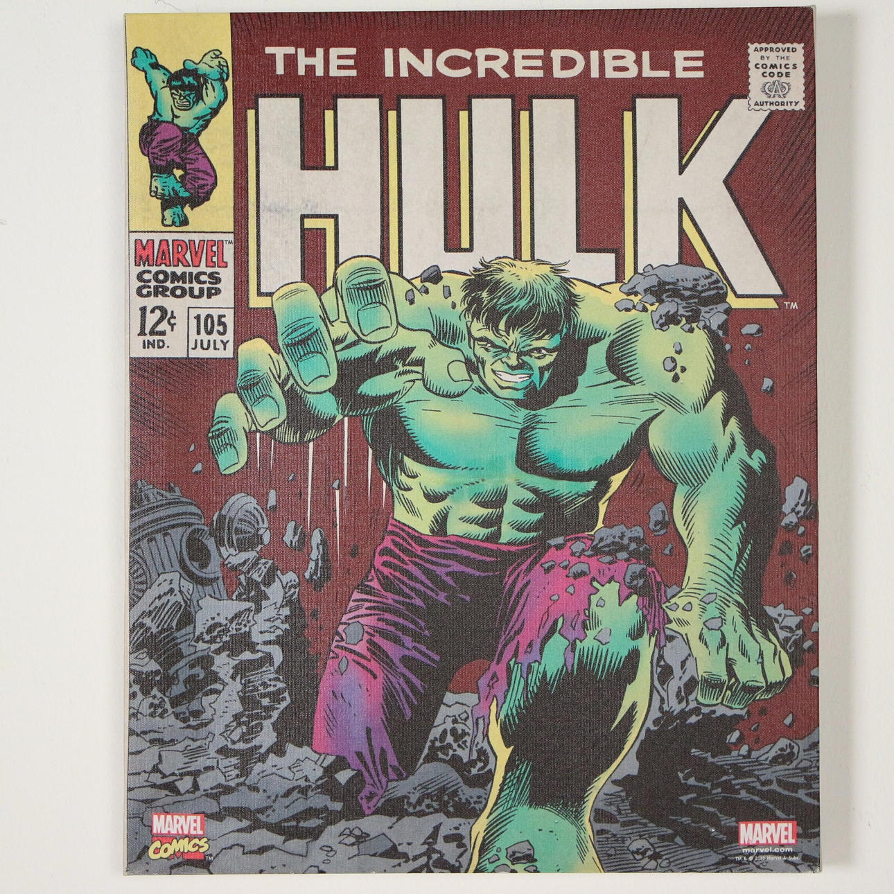 'The Incredible Hulk', tryk på lærred.