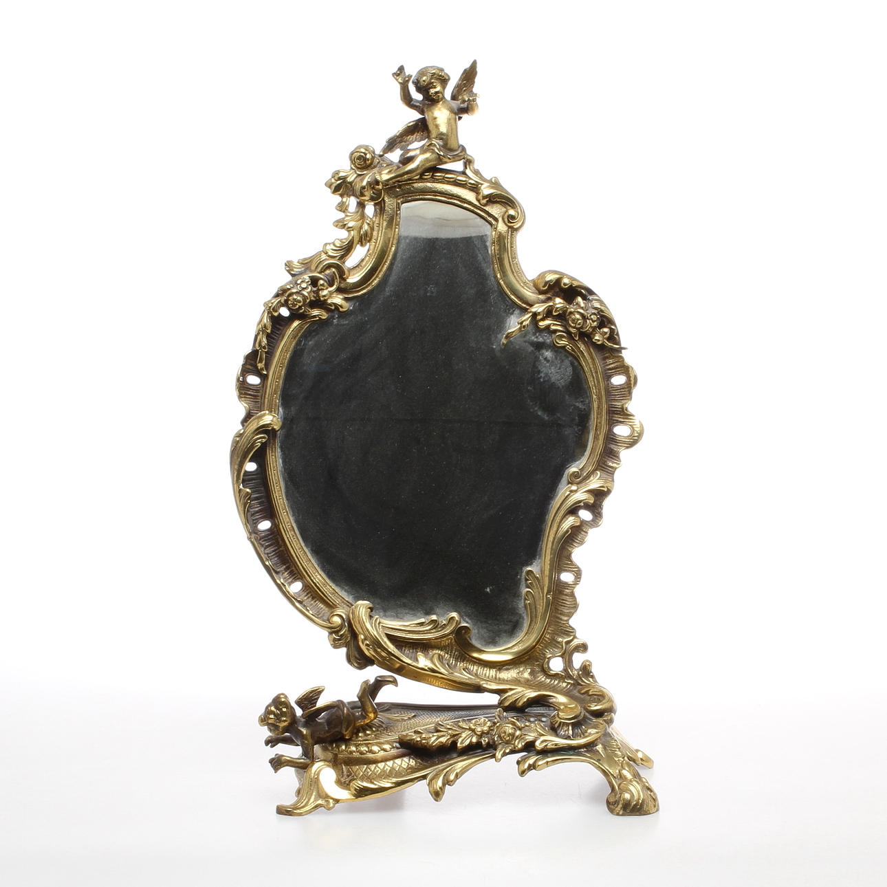 BORDSSPEGEL, mässing, rokokostil, 1900-tal.