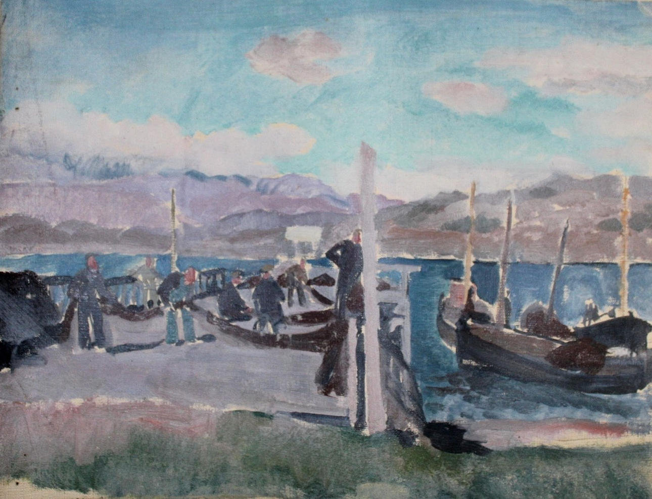 STEPHEN BONE (1904-1958). SOLDIERS BY A TOWN.