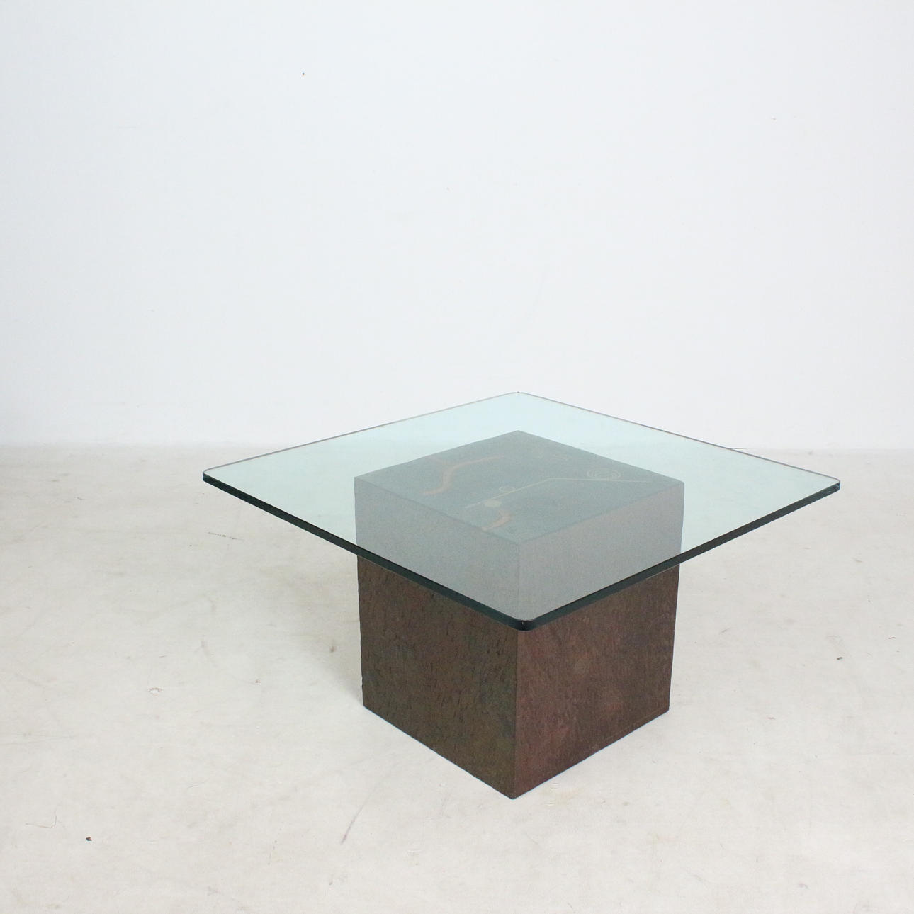 C. PUB. Glass-topped coffee table, 1988.