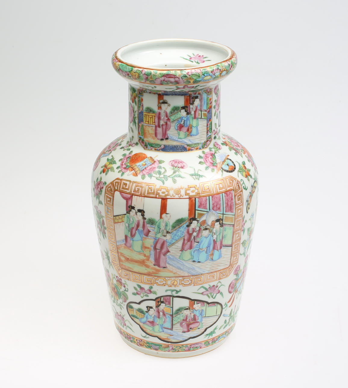 URNA, porslin, Kanton, Familie rose, 1800-tal.