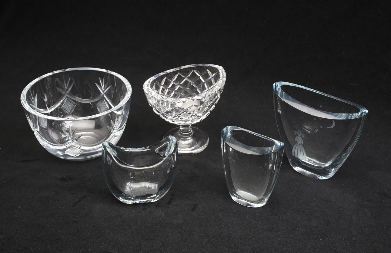 SKÅLAR, parti, glas och kristall, 1900-tal.