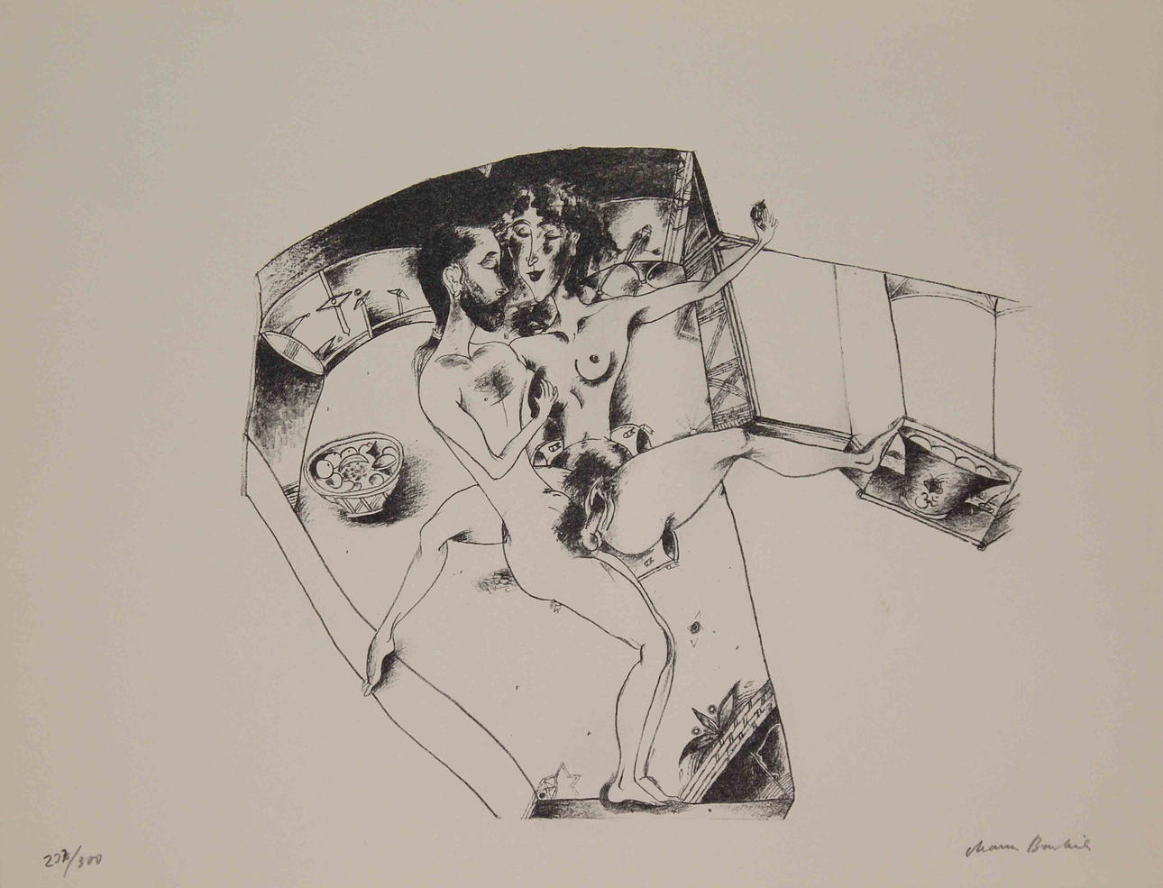 CHANNA BANKIER. Erotiska motiv. Litografi (4). Signerade. 237/300.