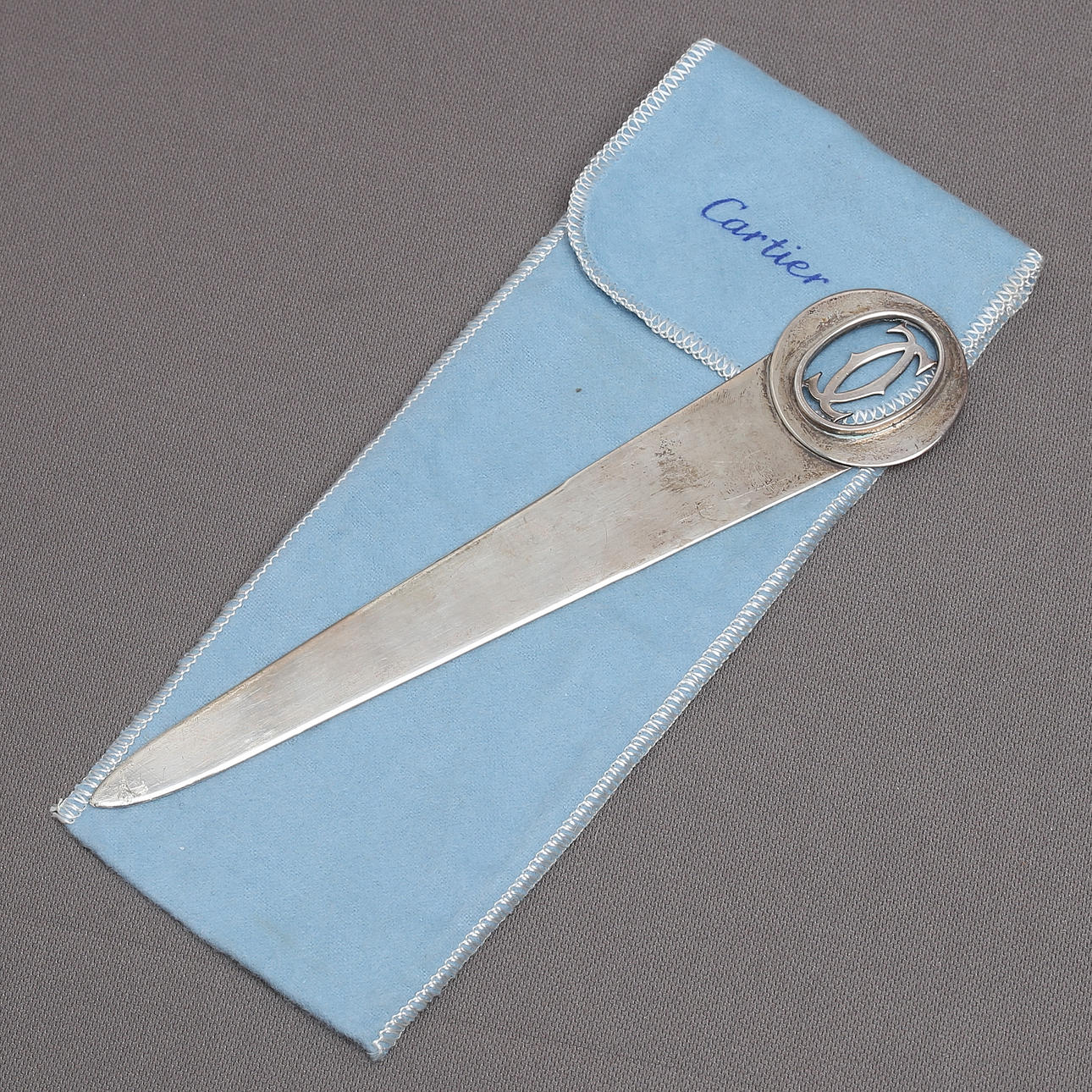 NAVAJA CARTAS, plata de ley, Cartier.