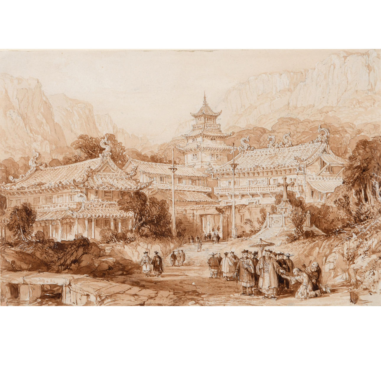 THOMAS ALLOM (1804-1872). THE GRAND TEMPLE AT POO-TOO, CHUSAN ISLANDS.