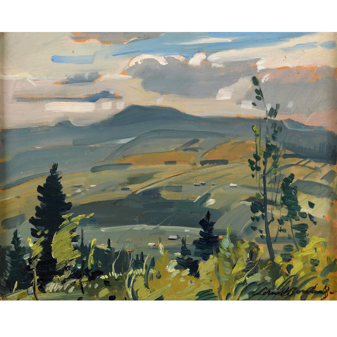 LORNE HOLLAND BOUCHARD (CANADIAN, 1913-1978). AFTERNOON, BAIE ST PAUL (QUEBEC).
