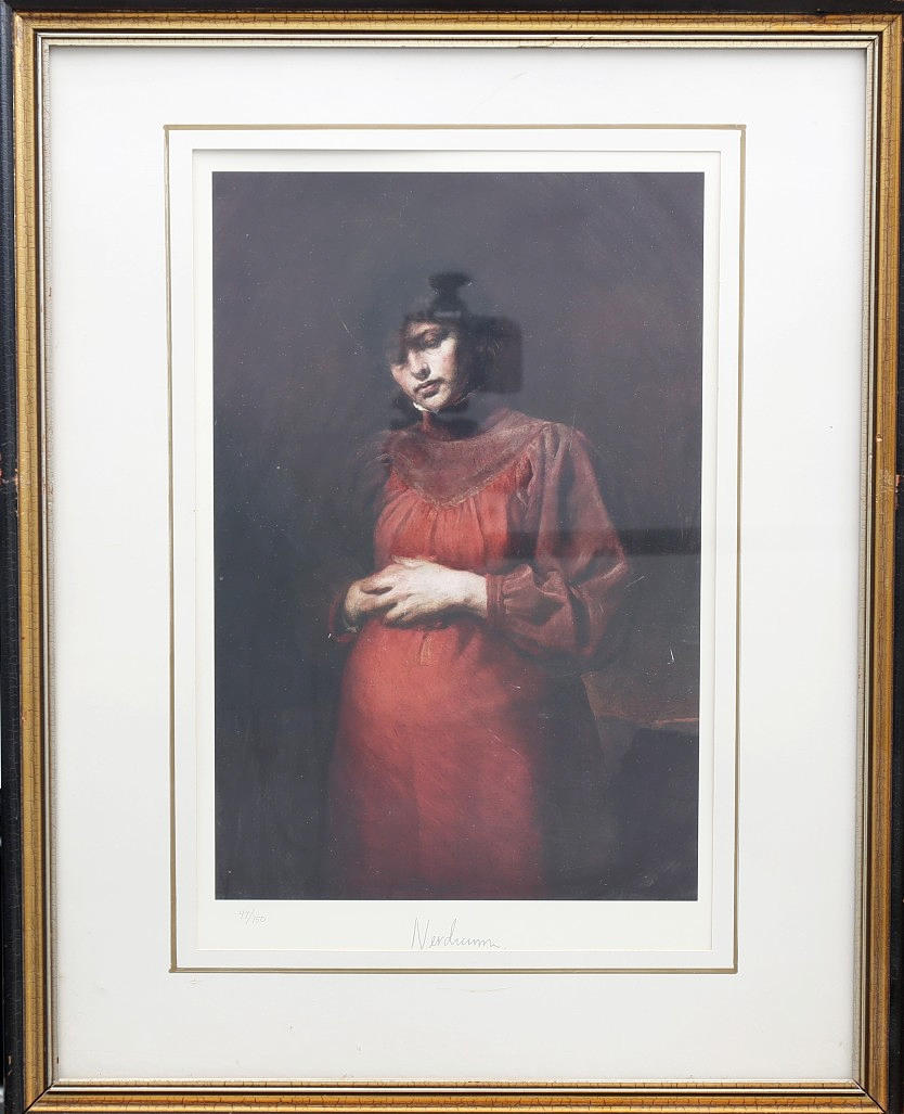 ODD NERDRUM. Offset print, "Pregnant woman", numbered 49/150, print signed.