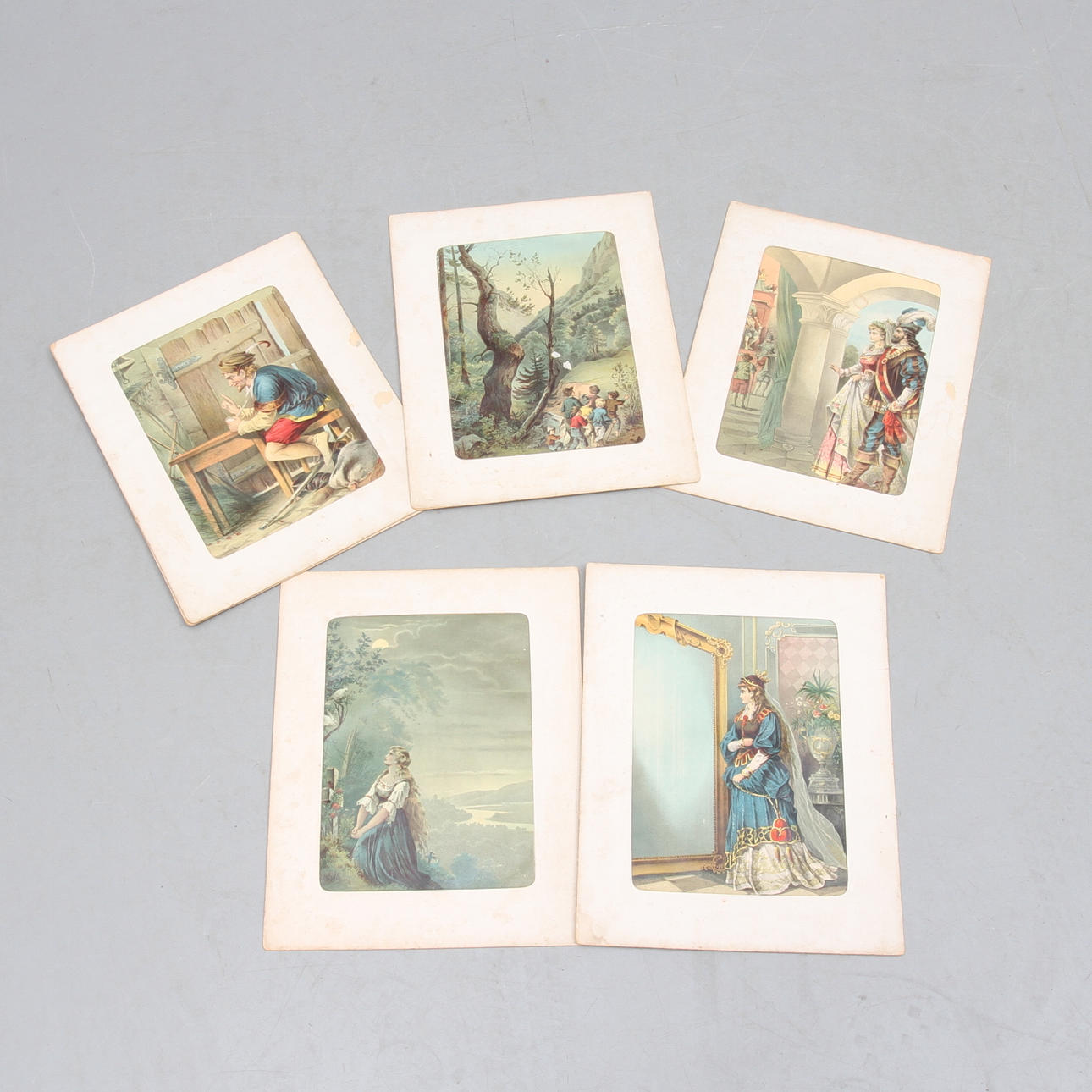 GRAFISKA BLAD, 6 st, kolorerade, 1800-tal.