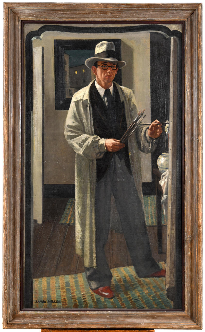 JAMES MILLER (1893-1987). SELF PORTRAIT IN THE STUDIO.