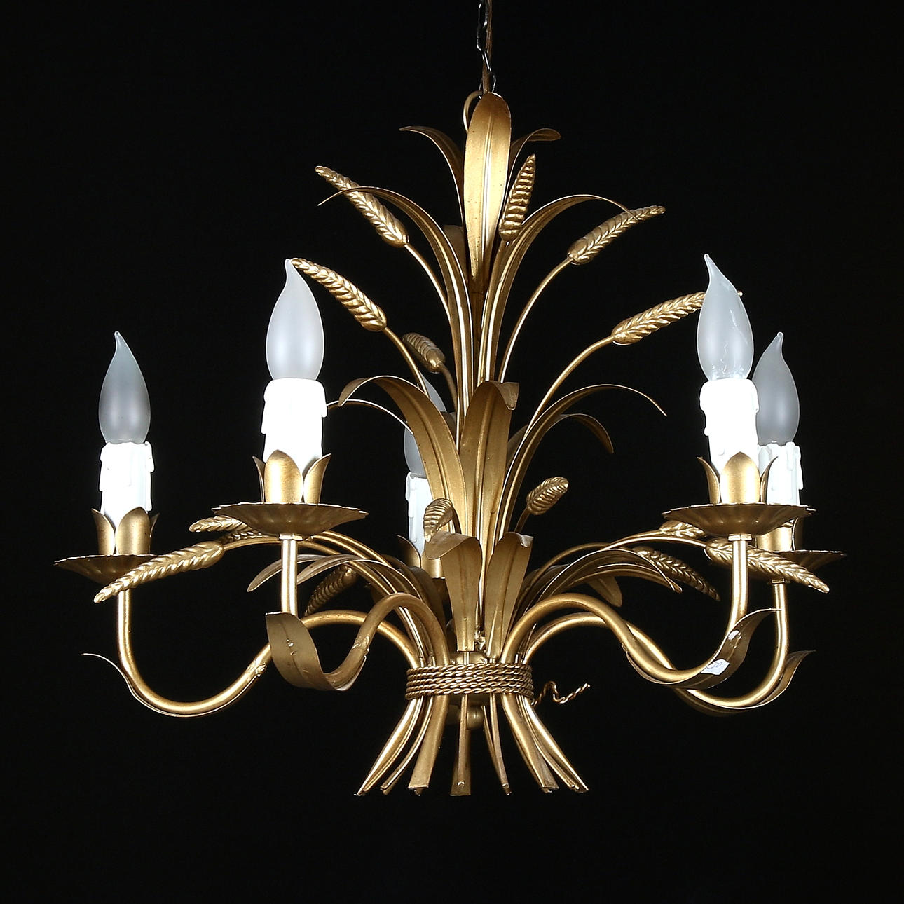 TAKLAMPA, förgylld metall, sannolikt S. Savadori, Firenze, Italien, 1900-talets mitt.