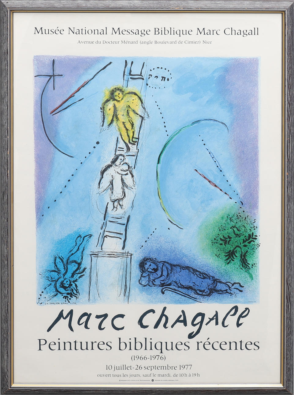 EXHIBITION POSTER, CHAGALL, NICE, 1977.