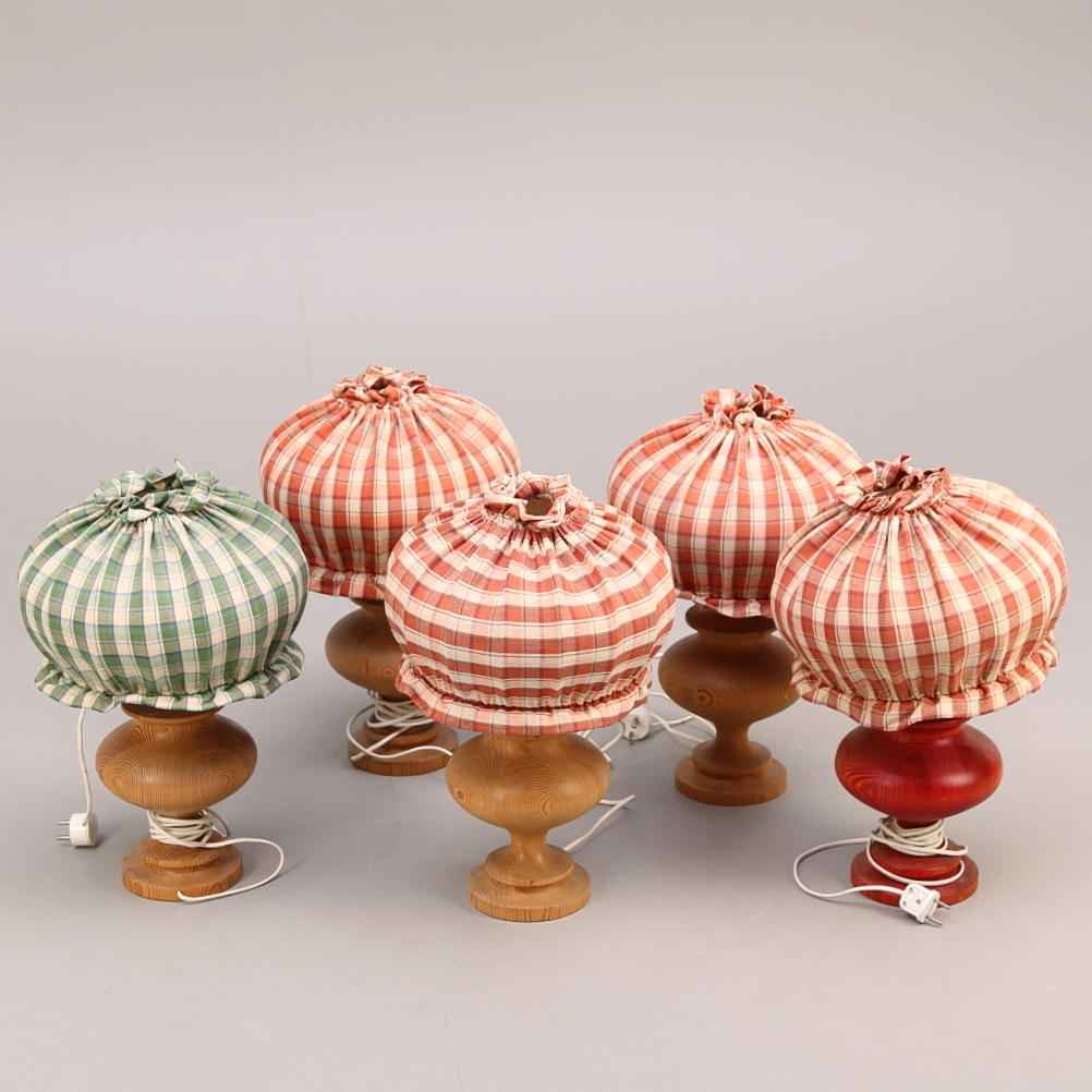 BORDSARMATUR, 5 st, furu, Wards Ateliéer - Tibro, 1960/70-tal.