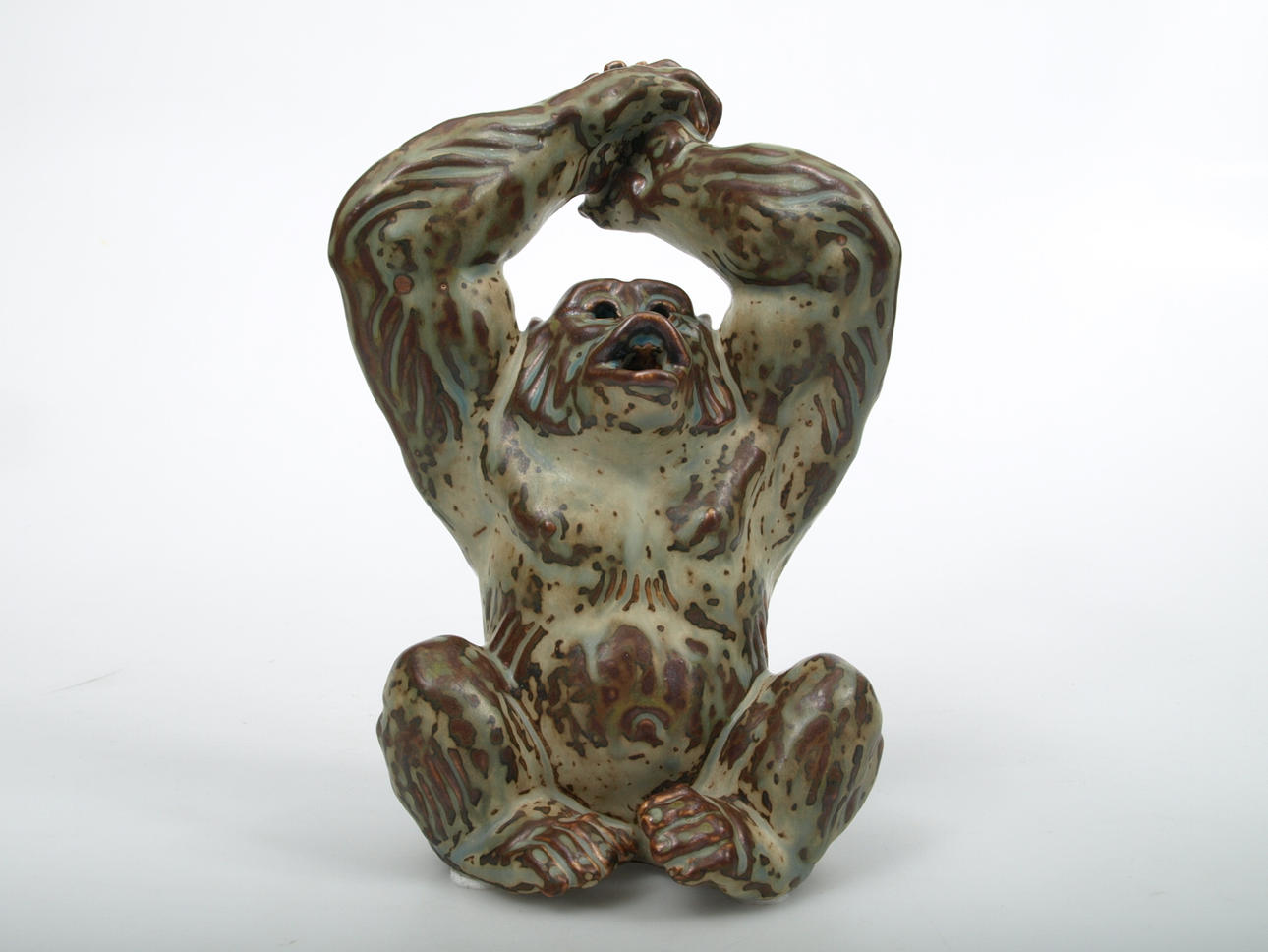 KNUD KYHN. Figurin, stengods, Gorilla, Kunglig Dansk, signerad.