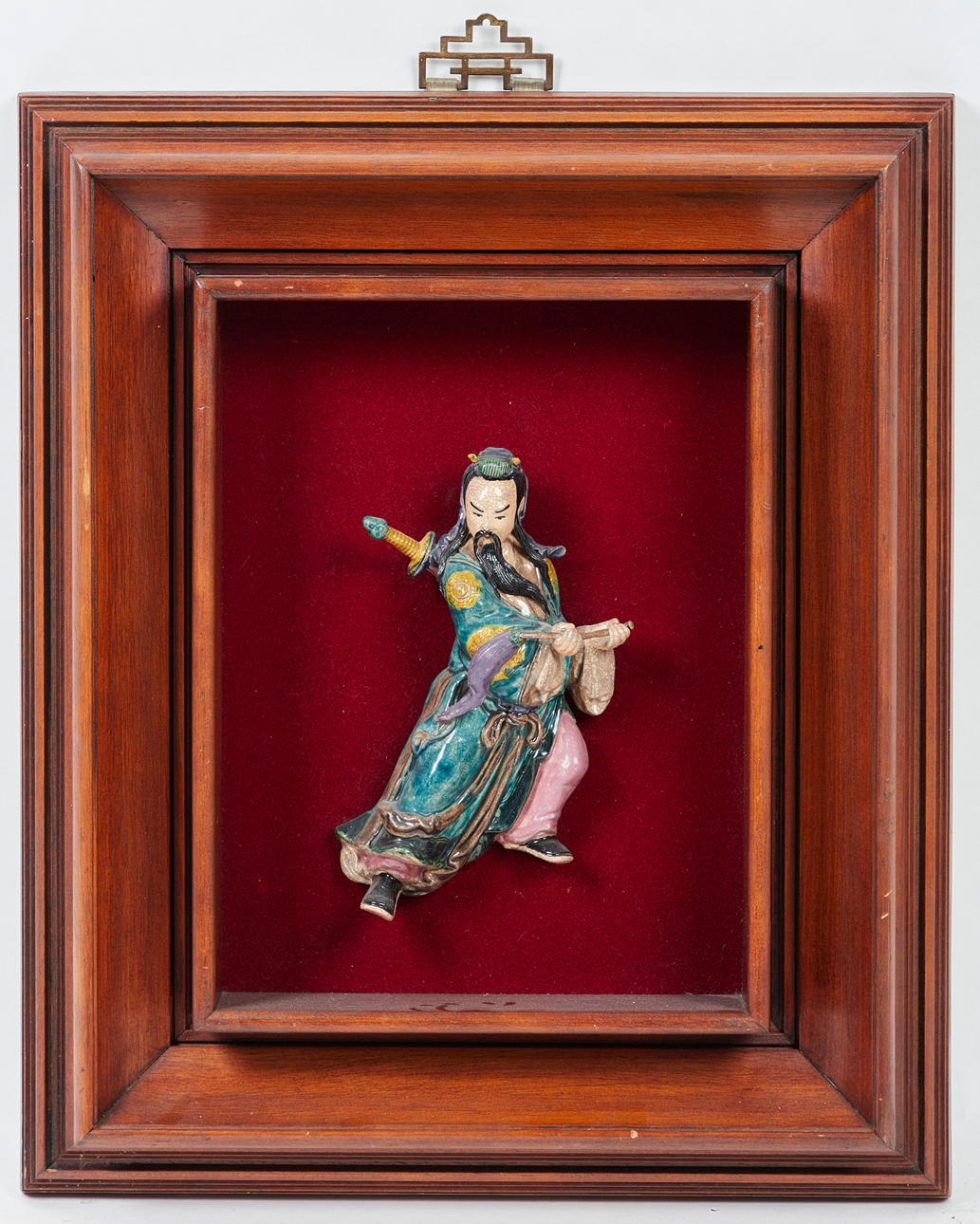 Ceramic figure / sculpture, ceramic, wood, China.