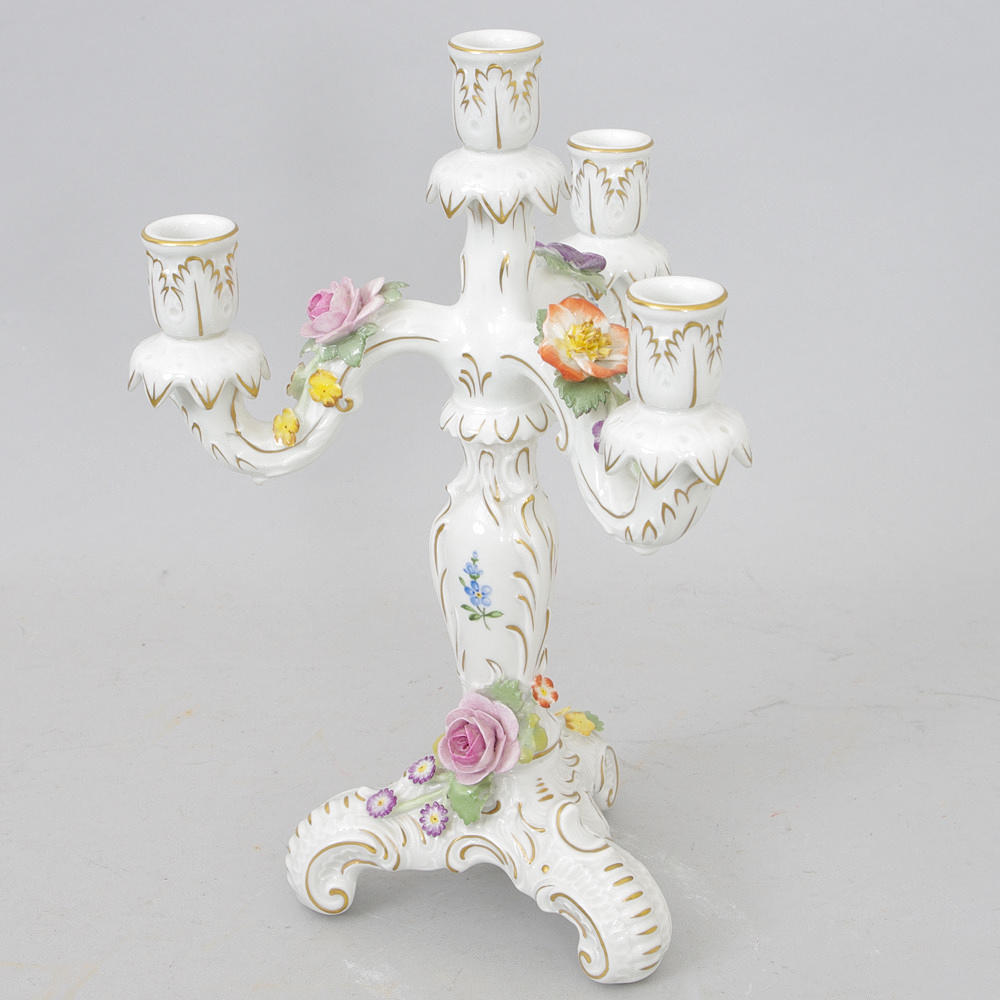 KANDELABER, porslin, Tyskland.