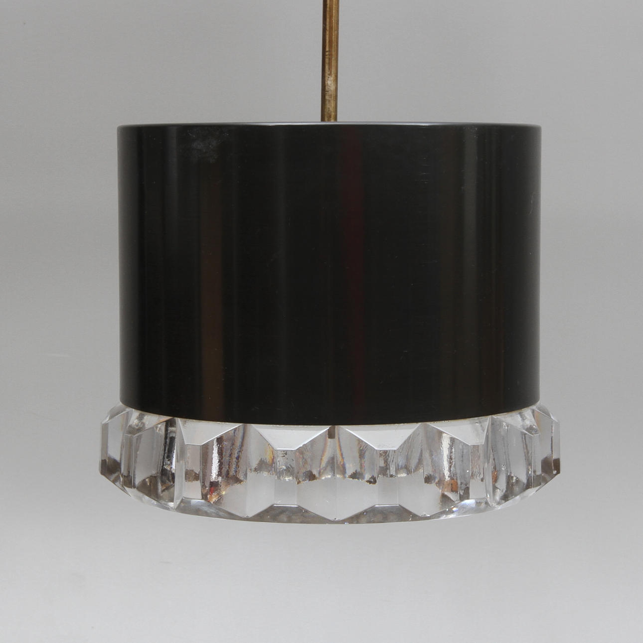 TAKLAMPA, glas och metall, Orrefors, möjligen Carl Fagerlund, 1900-tal.