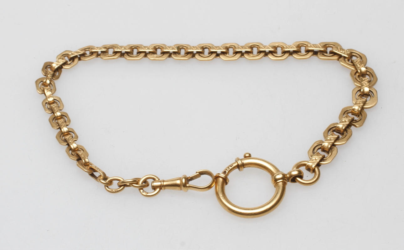 FICKURSKEDJA, 18k guld, vikt ca. 24,6 gram.