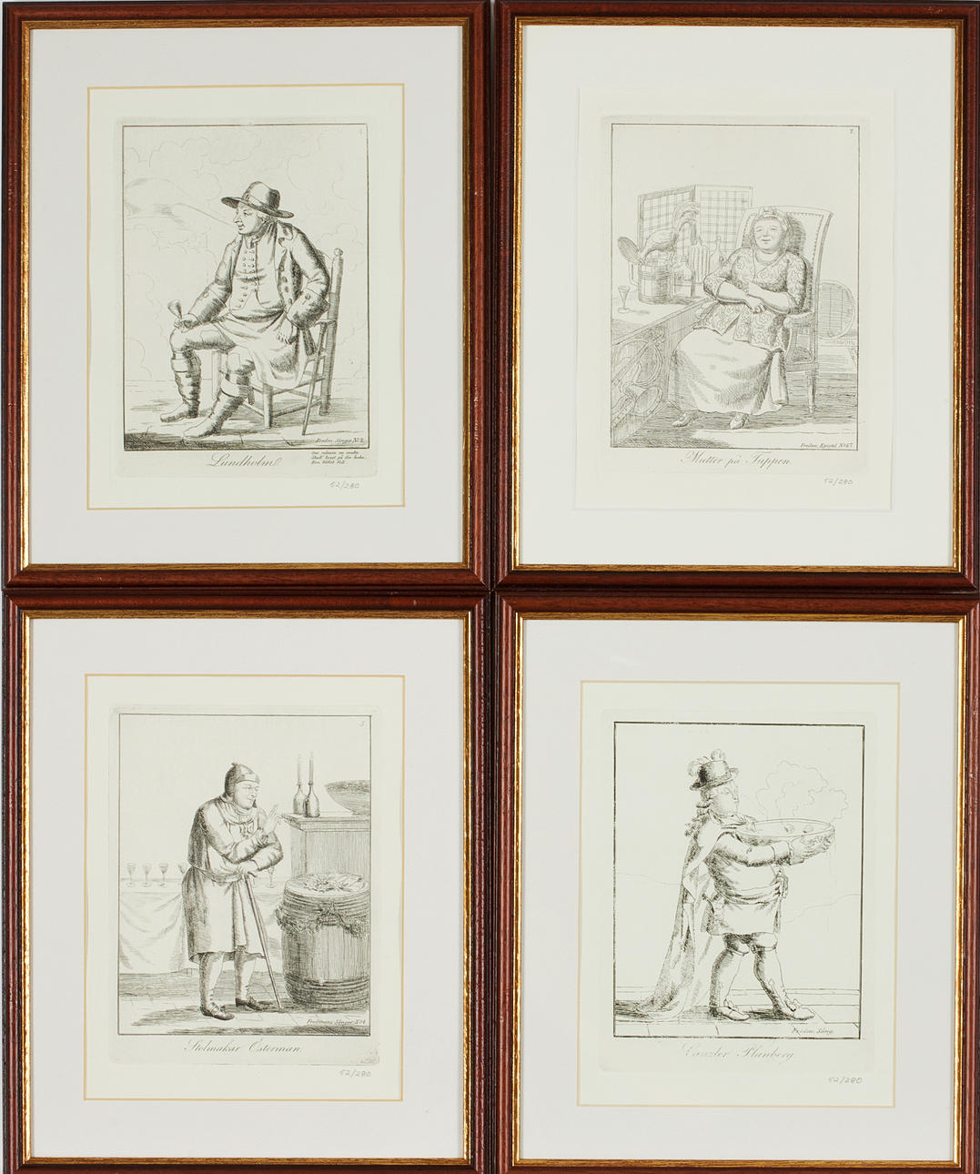 BELLMAN, FREDMANS EPITLER OG SANGE, 10 raderinger.