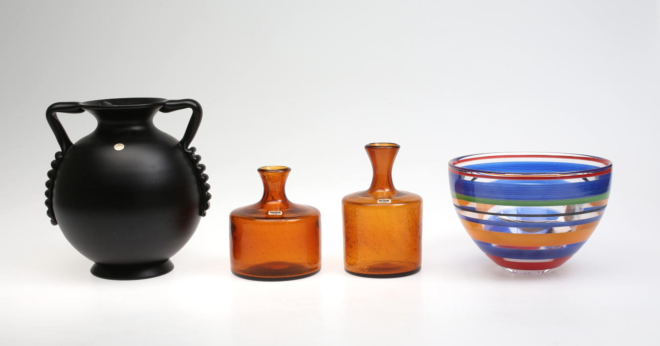 KONSTGLAS, 4 st, BODA, Kosta Boda samt Engshyttan.