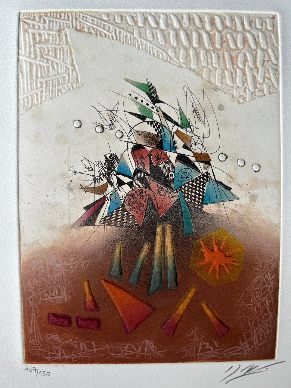 Georges DUSSAU (1947), color lithograph, Untitled.