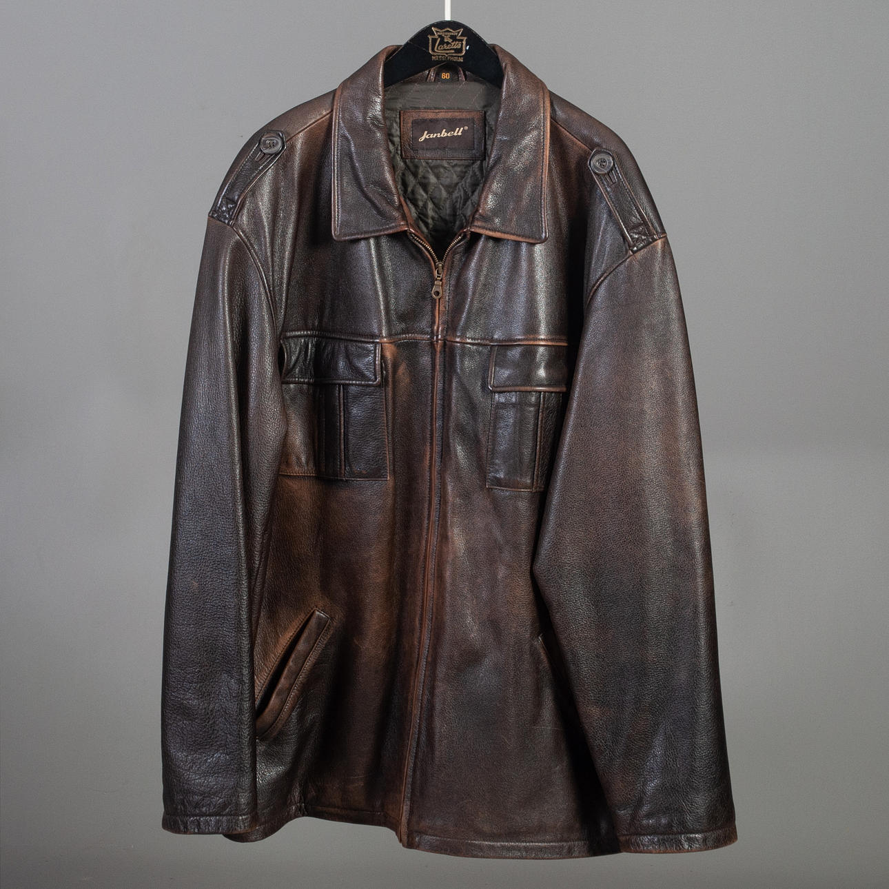 HANS JANBELL. Lederjacke, Herren, Größe 60.