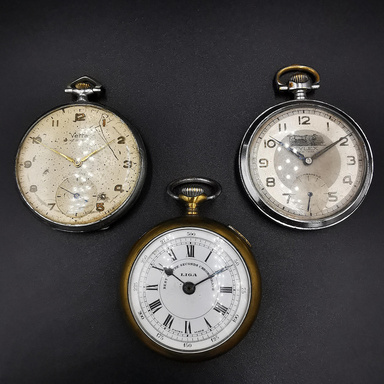 TRIO INTERESSANTER TASCHENUHREN.