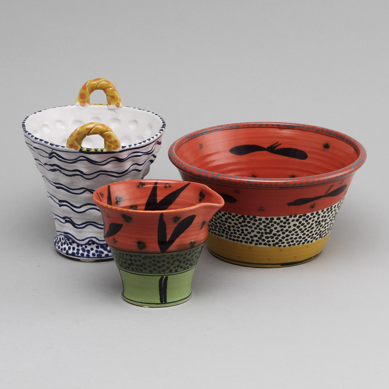 SKÅLAR, 3 delar, keramik, Herman Fogelin.