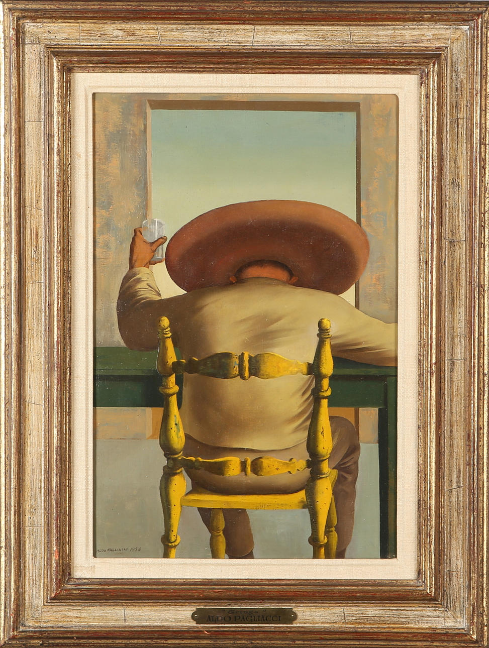 ALDO PAGLIACCI. "Gringo", oil on canvas, signed, dated 1958.