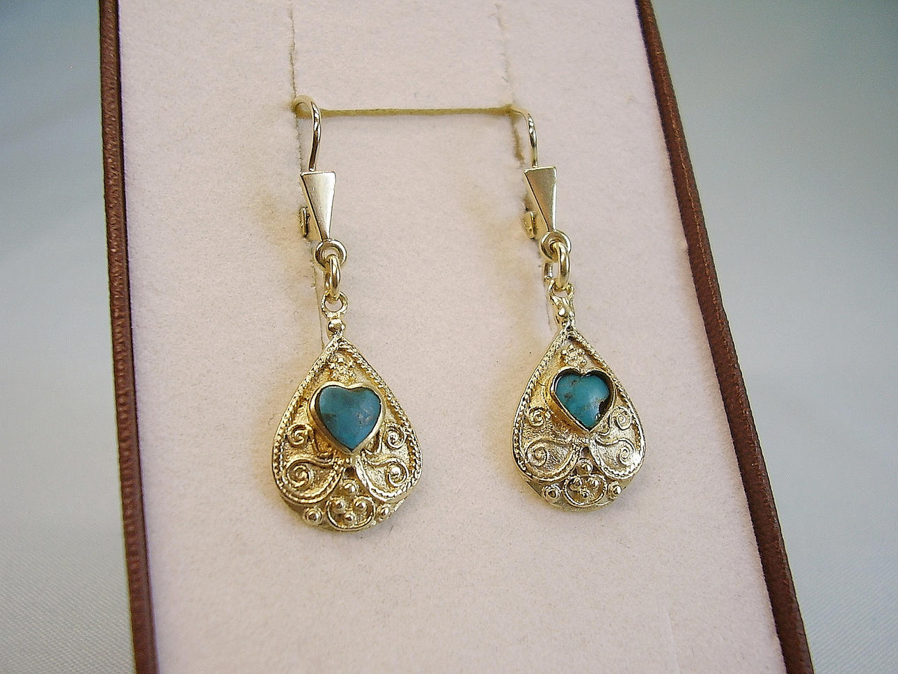 TÜRKIS OHRRINGE ANTIK JUGENDSTIL.