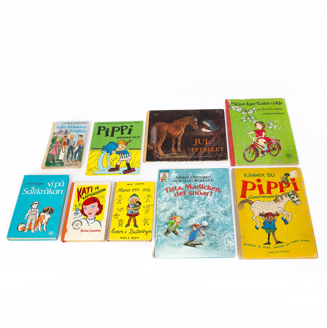ASTRID LINDGREN, original editions, 9 pcs.