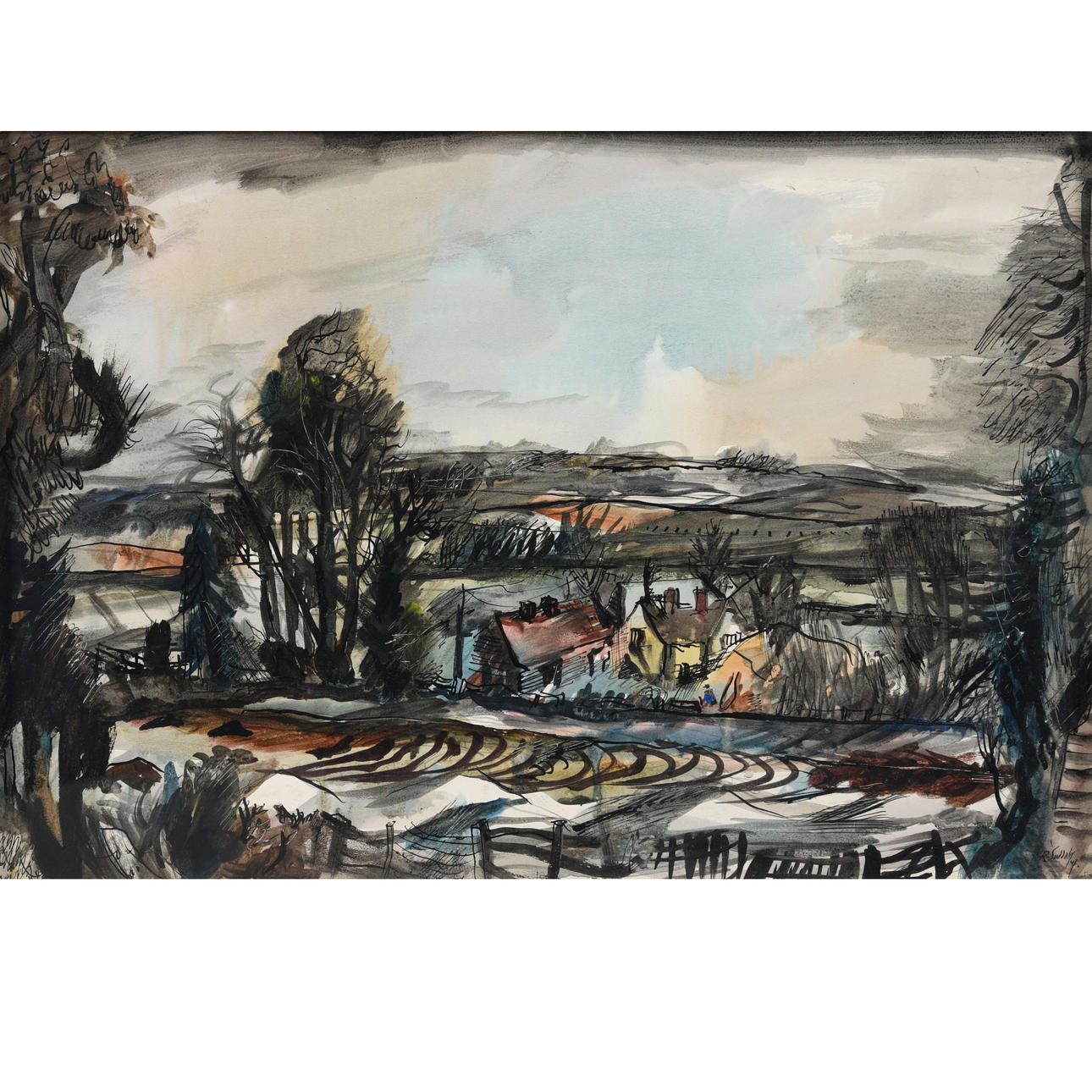 ROWLAND SUDDABY (1912-1972). SPOUT FARM, CORNARD, SUFFOLK.