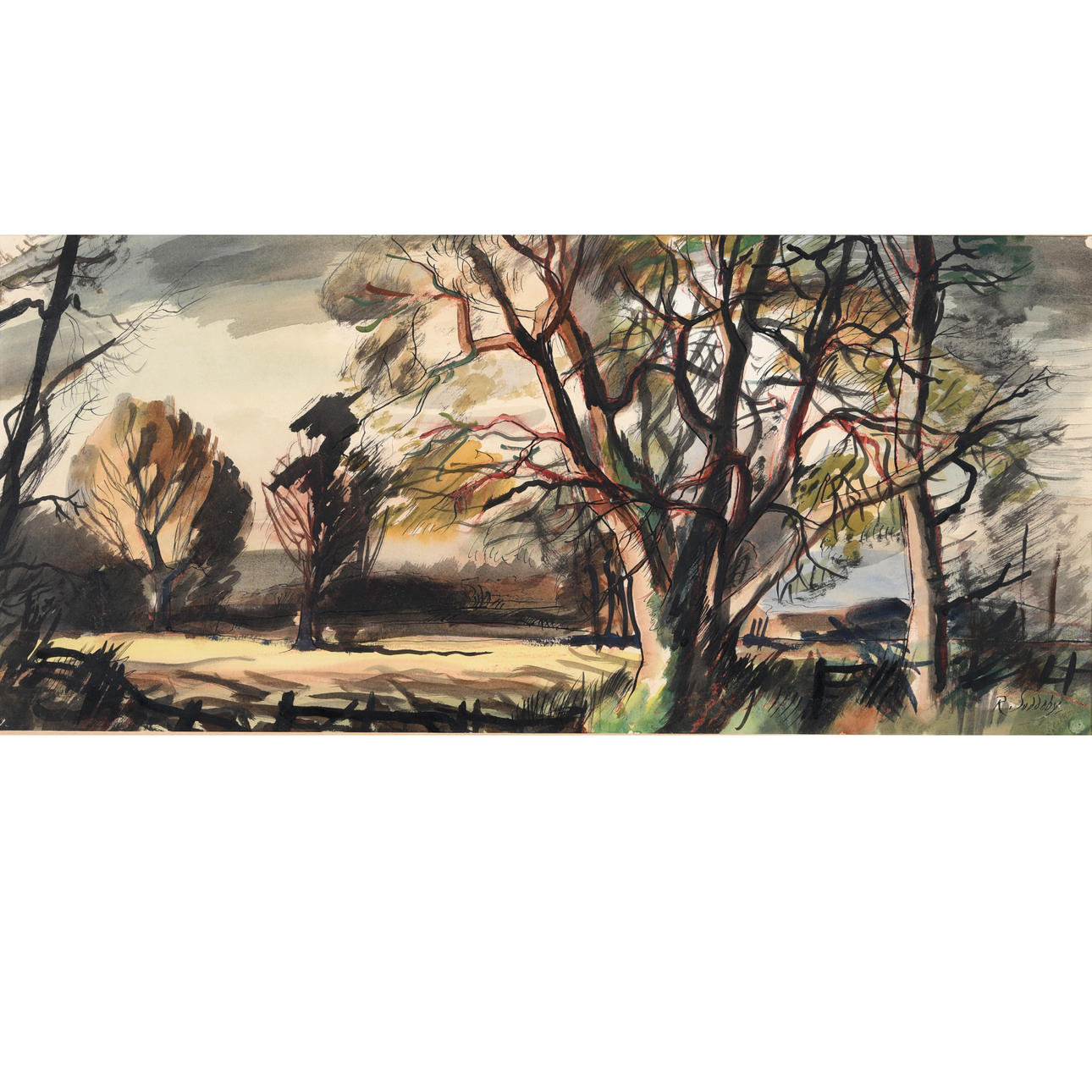 ROWLAND SUDDABY (1912-1972). AUTUMN FIELDS, SUFFOLK.