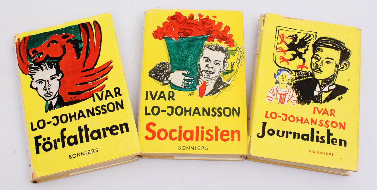 BÖCKER, 3 st,1:a upplaga, Signerade Ivar Lo-Johansson.