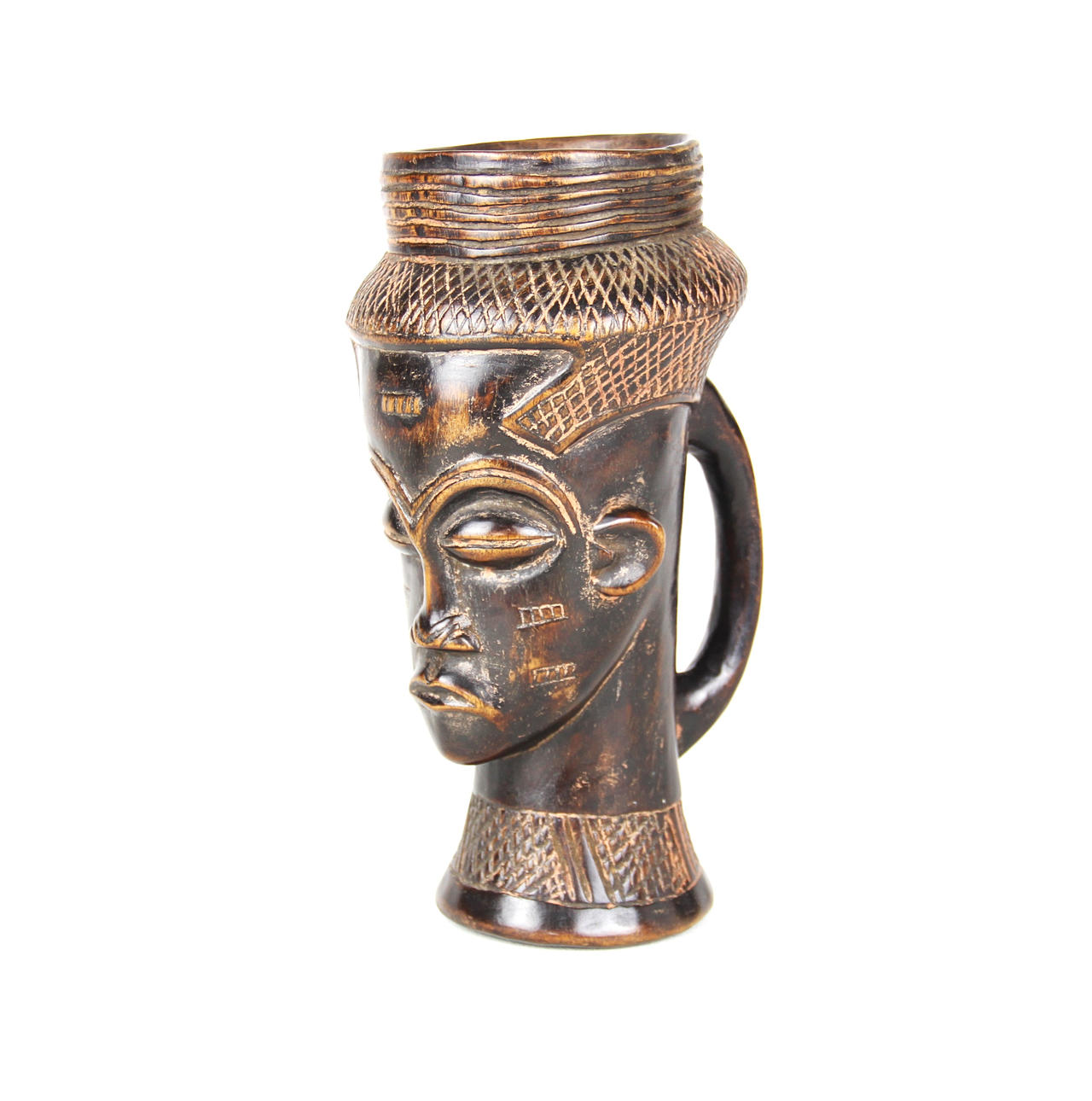 VASO PARA BEBER TRIBAL AFRICANO.