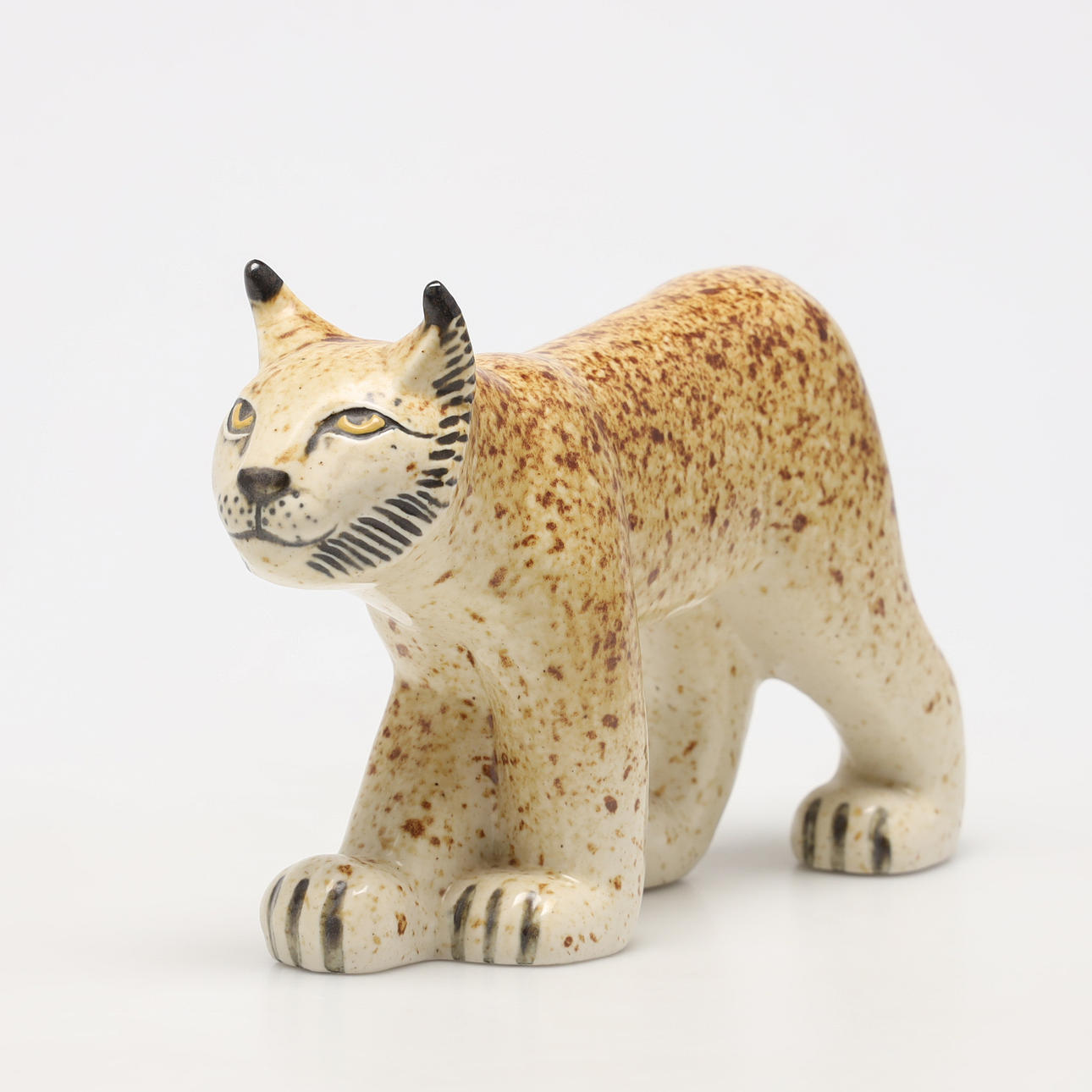 LISA LARSON. Figurine, lynx, WWF, Gustavsberg.