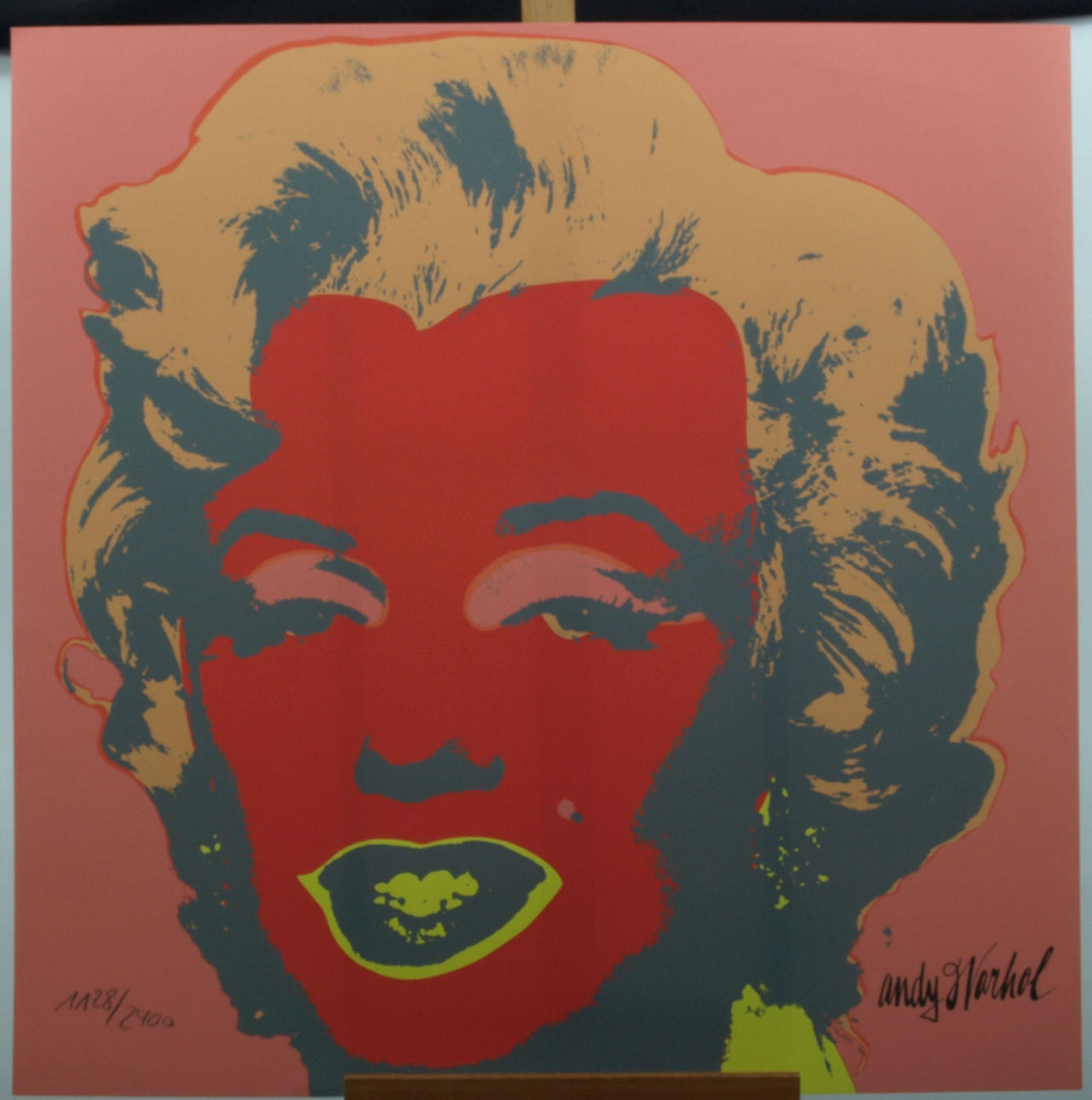 ANDY WARHOL. EFTER. Litografiskt tryck, numrerad 1128/2400, orange bottenfärg, signerad i trycket.