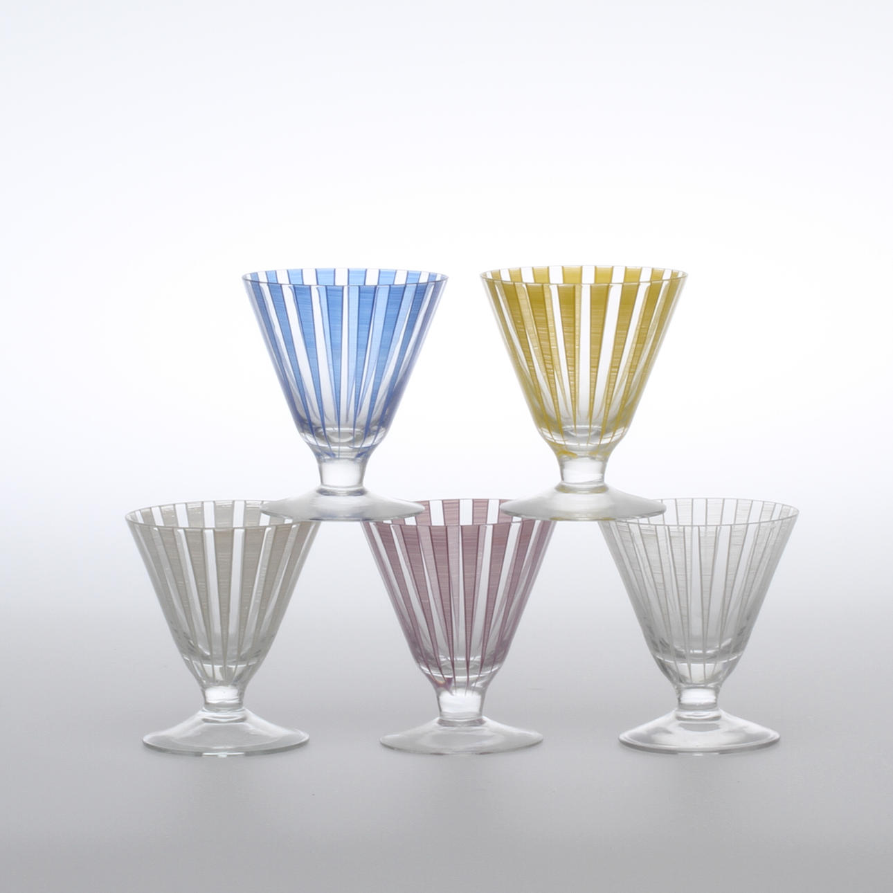 GLAS, 6 st, glas, "Strikt" Bengt Orup, Johansfors.