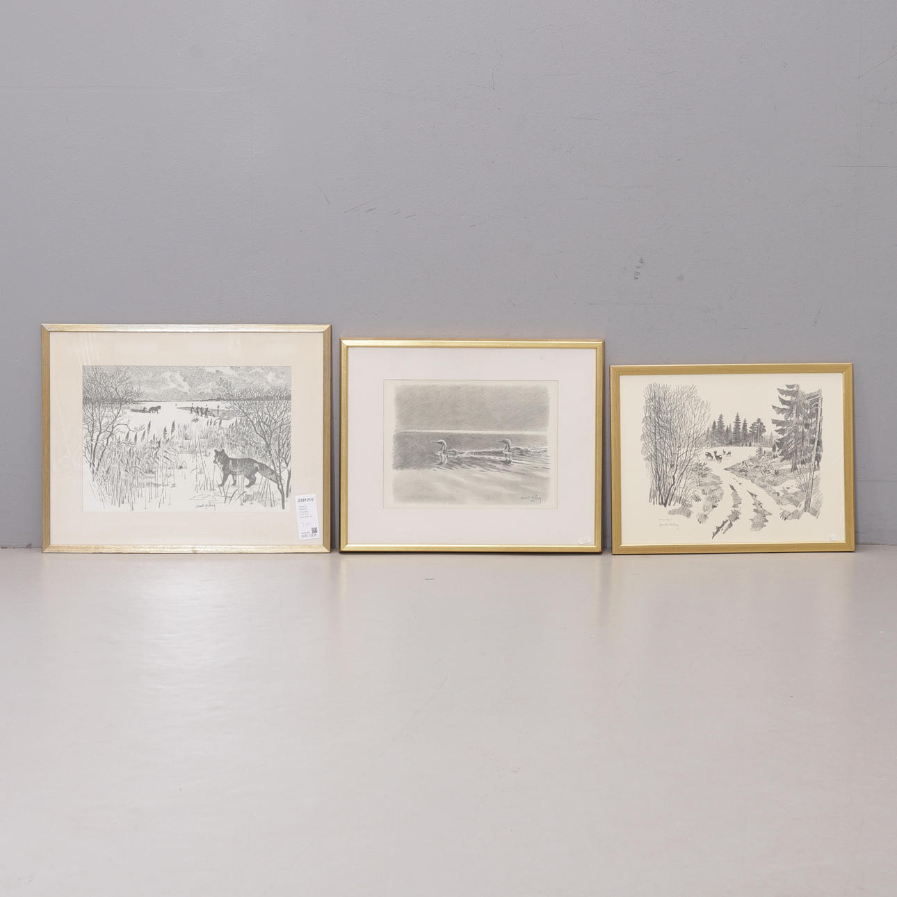 HARALD WIBERG. Lithographs / prints. 3 st. Signed.