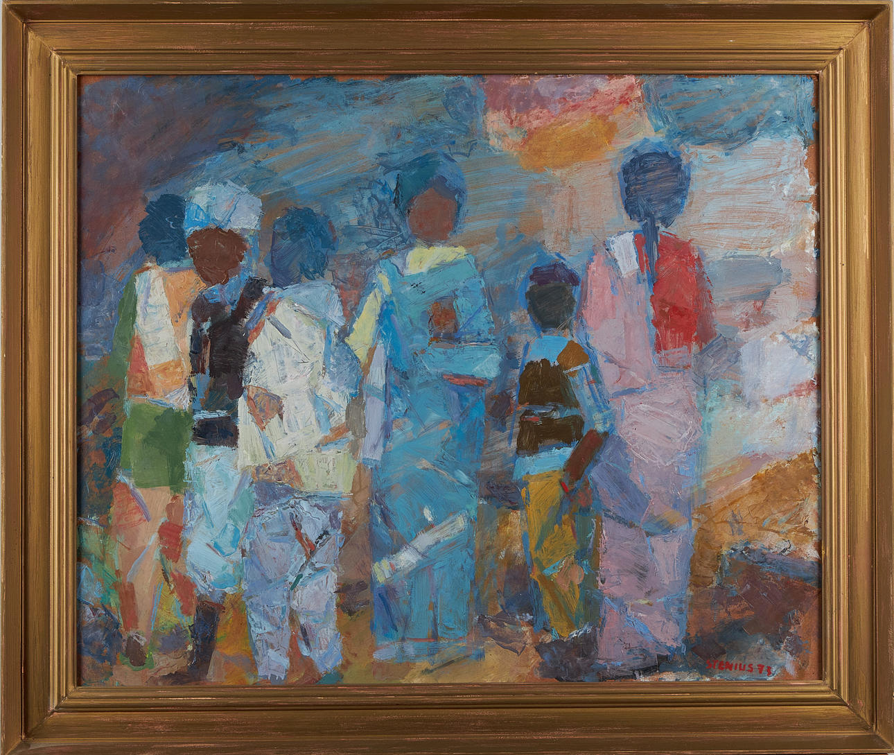 PER STENIUS. Indian women, signed and dated -73, oil on Board.