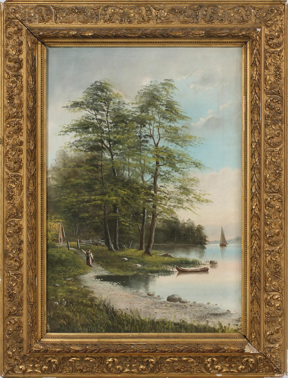 C E VIDGREN. Sjölandskap, olja på duk. Signerad.