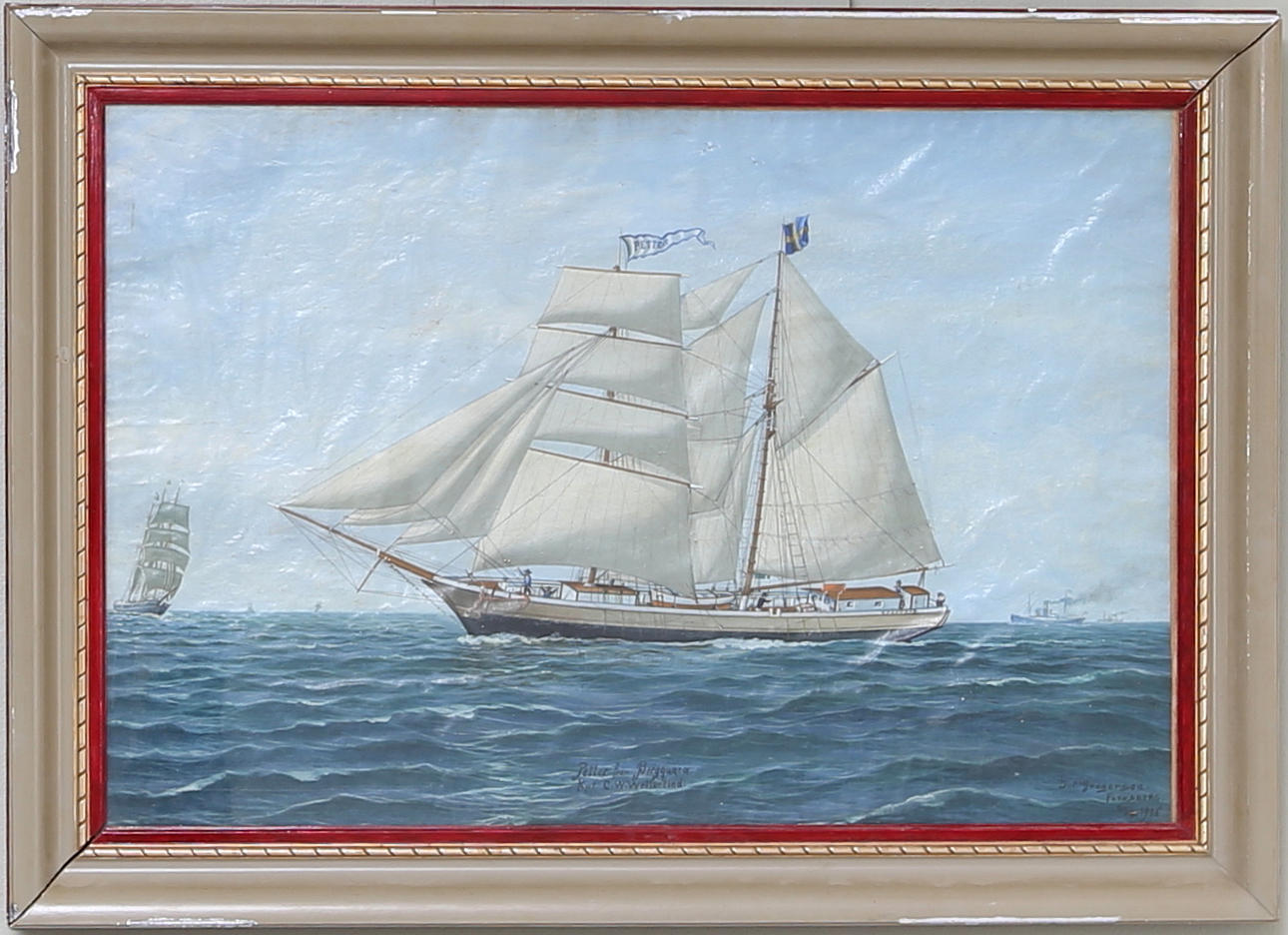 JULIUS GREGERSEN. Akvarell på pannå, "Petter från Bergquara", signerad, och daterad 1906.